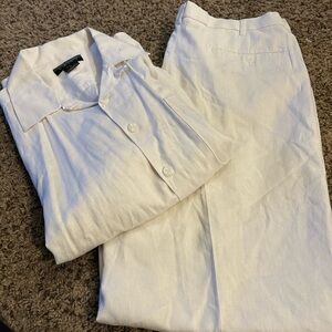 Men's White Dress Pants with Matching Shirt Set